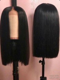 short bob Full Density Glueless Wig Virgin Brazilian Human Hair wigs Full Lace Wig In Natural Baby Hair Hairline Lace Front Wig