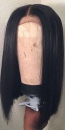 short bob Full Density Glueless Wig Virgin Brazilian Human Hair wigs Full Lace Wig In Natural Baby Hair Hairline Lace Front Wig