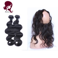 360 lace frontal with 2 bundles body wave brazilian virgin hair