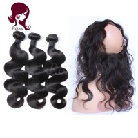 360 lace frontal with 3 bundles body wave brazilian virgin hair