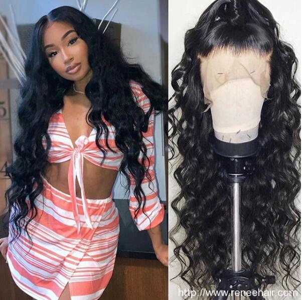 loose wave  Human Hair Wigs With Baby Hair Brazilian Remy Hair Wigs For Black Women Pre-Plucked Bleached Knots