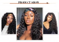 headband wig water wave natural color 100% human hair