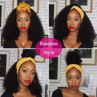 headband wig afro kinky curly natural color 100% human hair