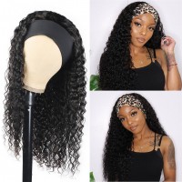headband wig curly natural color 100% human hair