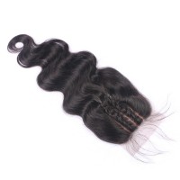Body Wave Silk Base Closure Three Part With Baby Hair Brazilian Remy Hair Closure Natural Color 8~20 inch