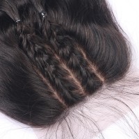 Body Wave Silk Base Closure Three Part With Baby Hair Brazilian Remy Hair Closure Natural Color 8~20 inch