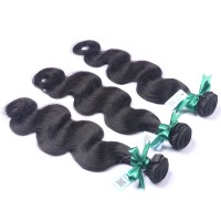 Barzilian virgin hair body wave  3 bundles with closure natural black color free shipping