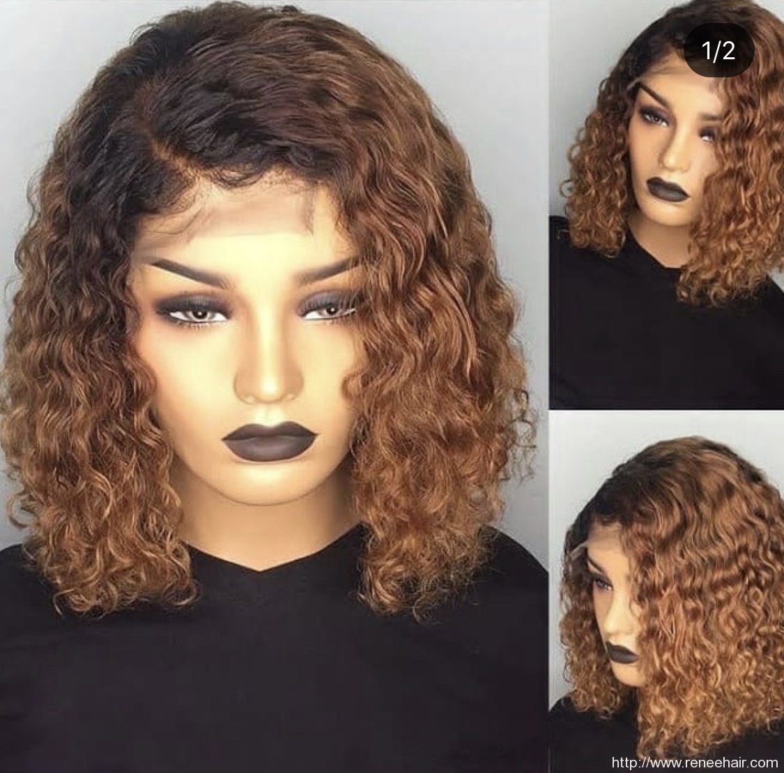 Water Wave Ombre 1B/Brown Ombre Color Lace Front Wig Remy Hair Brazilian Human Hair Wigs Pre Plucked
