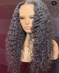 Loose Curly Human Hair Lace Front Wig