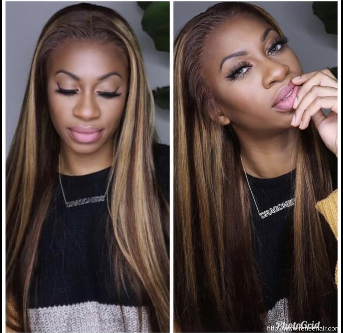 Highlight Blonde Color 4/27 Straight Remy Hair Brazilian Human Hair Wigs Pre Plucked