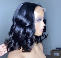 Glueless loose wave 4×4 Closure wig,hair can  bleach , dye , straight and curl