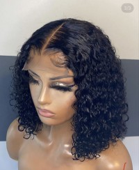 Glueless water wave 4×4 Closure wig,hair can  bleach , dye , straight and curl, no glue needed