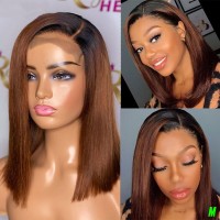 Glueless 3.5×4 Closure wig,highlight color ,straight ,hair can  bleach , dye , straight and curl, no glue needed