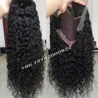 water wave lace front wig 100% human hair can dye,bleach or curl