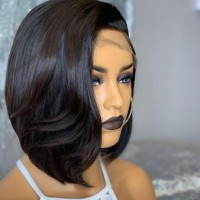Bob Wig Straight Lace Front Wig Remy Hair Brazilian Human Hair Wigs Pre Plucked