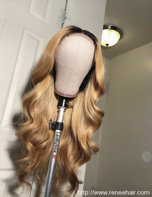 Body Wave Ombre 1B/27 Ombre Color  For Black Women Remy Hair Brazilian Human Hair Wigs Pre Plucked