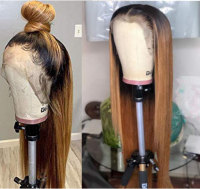Straight Ombre 1B/27 Ombre Color  For Black Women Remy Hair Brazilian Human Hair Wigs Pre Plucked