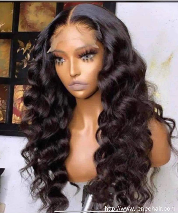 [Copy] Glueless 4×4 Closure wig,Loose wave,hair can  bleach , dye , straight and curl, no glue needed
