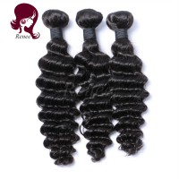 Brazilian virgin hair deep wave 3 bundles natural black color free shipping