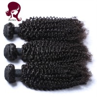 Barzilian virgin hair kinky curly 3 bundles with closure natural black color free shipping