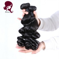 Malaysian virgin hair loose wave 4 bundles natural black color free shipping