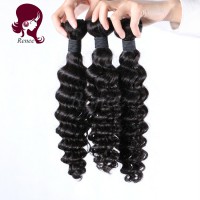 Peruvian virgin hair deep wave 3 bundles natural black color free shipping