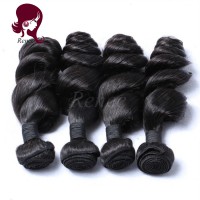 Barzilian virgin hair loose wave 4 bundles natural black color free shipping