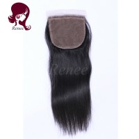 silk base closure silky straight peruvian virgin hair natural black color