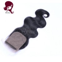 silk base closure body wave peruvian virgin hair natural black color